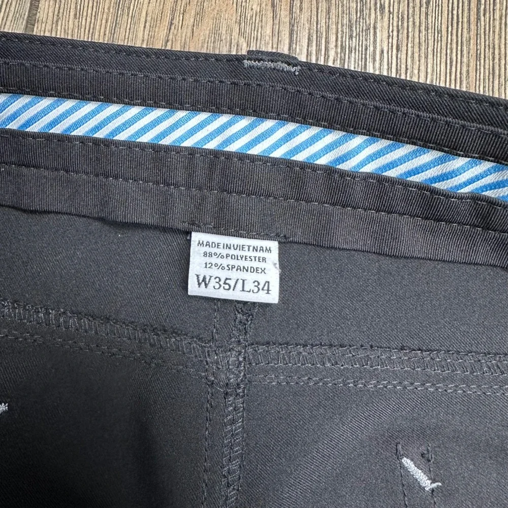 FootJoy FJ Athletic Fit Golf Pants Mens Size 35x34 Black Performance Stretch
